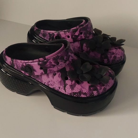 CROCS Shoes - Crocs stomp Hyper High Shine floral clog women's 8 mens 6